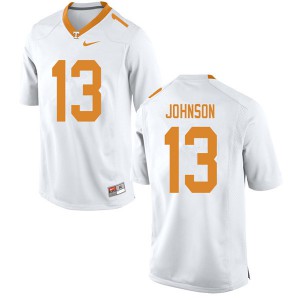 Men Tennessee Volunteers Deandre Johnson #13 White Embroidery Jersey 730302-417