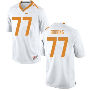 Mens Tennessee Volunteers Devante Brooks #77 White Embroidery Jersey 963074-205