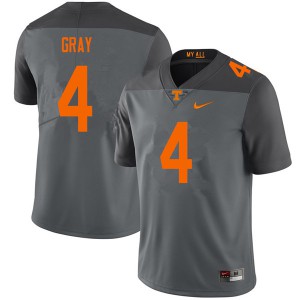 Men's Tennessee Volunteers Maleik Gray #4 Gray Stitched Jersey 434887-787