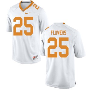 Men's Tennessee Volunteers Trevon Flowers #25 Stitched White Jerseys 973281-408