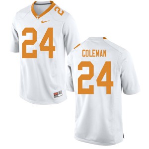 Men Tennessee Volunteers Trey Coleman #24 Stitched White Jerseys 650409-947