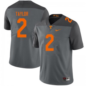 Mens Tennessee Volunteers Alontae Taylor #2 Gray College Jerseys 646352-265