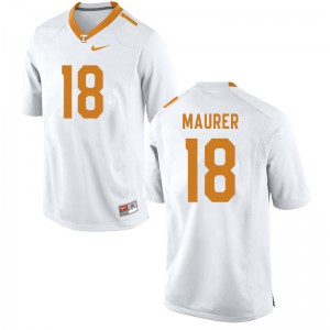 Men's Tennessee Volunteers Brian Maurer #18 White Embroidery Jersey 814820-777
