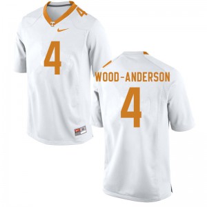 Mens Tennessee Volunteers Dominick Wood-Anderson #4 White Player Jersey 415244-590