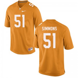 Mens Tennessee Volunteers Elijah Simmons #51 Orange Stitch Jerseys 784219-395