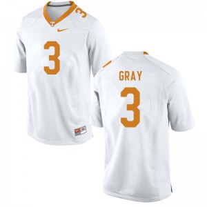 Men Tennessee Volunteers Eric Gray #3 White Official Jerseys 695290-375
