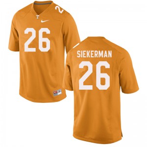 Mens Tennessee Volunteers JT Siekerman #26 Orange Embroidery Jerseys 332502-299