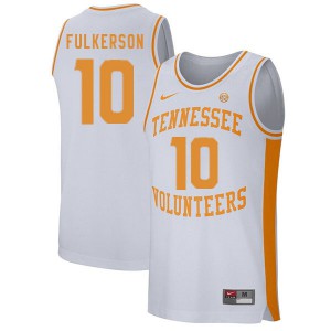 Men's Tennessee Volunteers John Fulkerson #10 White University Jerseys 966691-918
