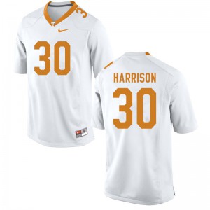 Men's Tennessee Volunteers Roman Harrison #30 White Stitched Jersey 482689-864
