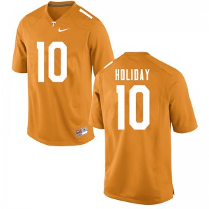 Men Tennessee Volunteers Jimmy Holiday #10 Stitched Orange Jersey 512545-910