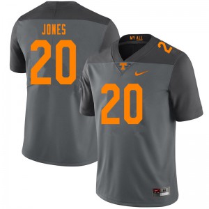 Men's Tennessee Volunteers Miles Jones #20 NCAA Gray Jersey 387480-176