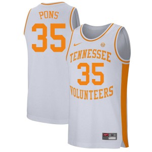 Men's Tennessee Volunteers Yves Pons #35 Stitched White Jersey 603198-446