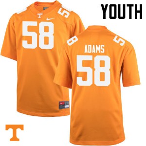 Youth Tennessee Volunteers Aaron Adams #58 Orange NCAA Jersey 926446-478