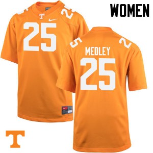 Women Tennessee Volunteers Aaron Medley #25 Official Orange Jerseys 156865-127