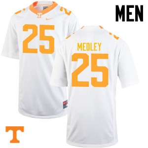 Mens Tennessee Volunteers Aaron Medley #25 White Official Jerseys 779608-159