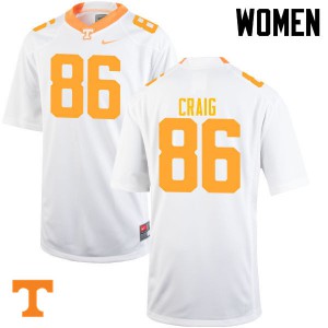 Womens Tennessee Volunteers Andrew Craig #86 NCAA White Jerseys 963809-910