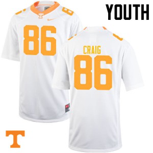 Youth Tennessee Volunteers Andrew Craig #86 University White Jersey 557116-995