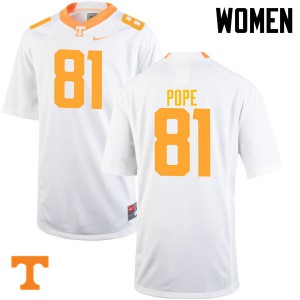 Womens Tennessee Volunteers Austin Pope #81 College White Jerseys 227743-744