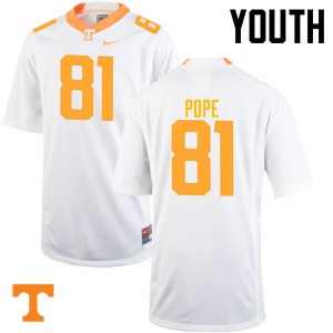 Youth Tennessee Volunteers Austin Pope #81 White NCAA Jersey 908515-928