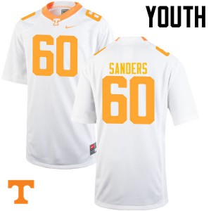 Youth Tennessee Volunteers Austin Sanders #60 White Stitch Jersey 924274-184