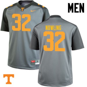 Men Tennessee Volunteers Billy Nowling #32 Player Gray Jerseys 475370-641