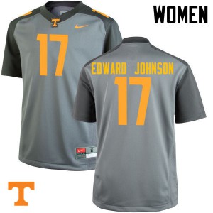 Women Tennessee Volunteers Brandon Edward Johnson #17 Embroidery Gray Jersey 764161-903