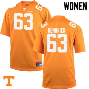 Women Tennessee Volunteers Brett Kendrick #63 Stitch Orange Jerseys 339054-565