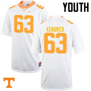 Youth Tennessee Volunteers Brett Kendrick #63 White Player Jerseys 307996-283