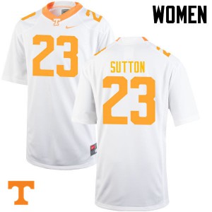 Womens Tennessee Volunteers Cameron Sutton #23 White Official Jerseys 527117-376