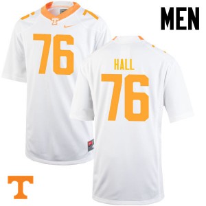 Mens Tennessee Volunteers Chance Hall #76 Official White Jerseys 475859-993
