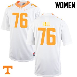 Women's Tennessee Volunteers Chance Hall #76 White Embroidery Jerseys 405858-689