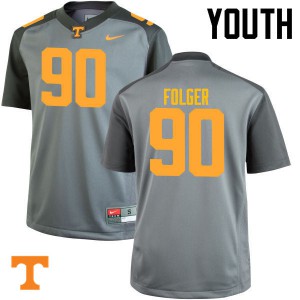 Youth Tennessee Volunteers Charles Folger #90 Gray NCAA Jersey 539918-368