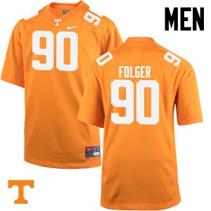 Men Tennessee Volunteers Charles Folger #90 Stitch Orange Jerseys 856649-262
