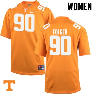 Womens Tennessee Volunteers Charles Folger #90 Football Orange Jersey 238132-795