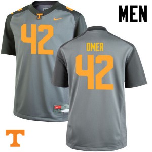 Mens Tennessee Volunteers Chip Omer #42 Football Gray Jersey 897907-312