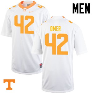 Mens Tennessee Volunteers Chip Omer #42 White Official Jersey 409398-807