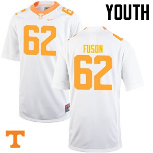 Youth Tennessee Volunteers Clyde Fuson #62 White Football Jersey 769364-906