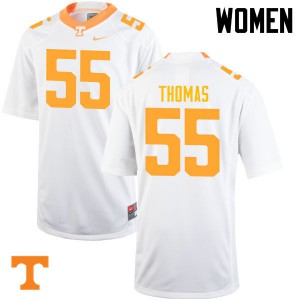 Womens Tennessee Volunteers Coleman Thomas #55 White University Jersey 661213-390