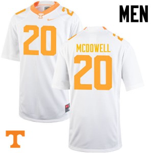 Men's Tennessee Volunteers Cortez McDowell #20 White University Jerseys 594706-901