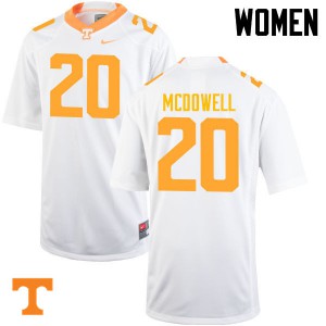 Womens Tennessee Volunteers Cortez McDowell #20 White College Jersey 517339-104