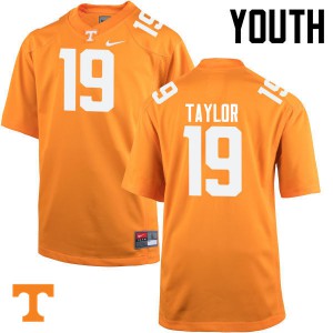 Youth Tennessee Volunteers Darrell Taylor #19 Orange Stitch Jerseys 682316-685