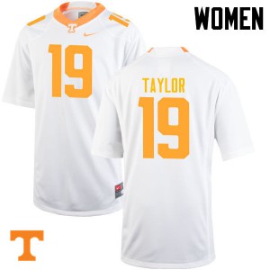Womens Tennessee Volunteers Darrell Taylor #19 Official White Jersey 642746-661