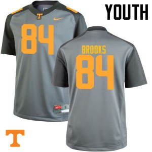 Youth Tennessee Volunteers Devante Brooks #84 Embroidery Gray Jersey 829558-498