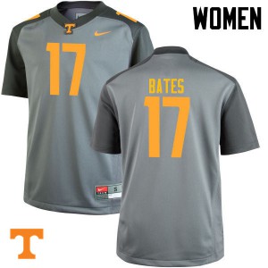 Women Tennessee Volunteers Dillon Bates #17 Gray Stitched Jerseys 709519-660
