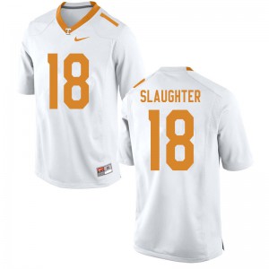 Men's Tennessee Volunteers Doneiko Slaughter #18 Official White Jerseys 892109-338