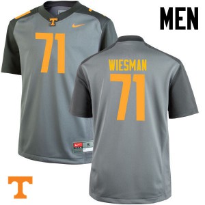 Men's Tennessee Volunteers Dylan Wiesman #71 Football Gray Jerseys 360392-650