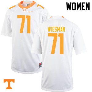Women Tennessee Volunteers Dylan Wiesman #71 White College Jerseys 466770-453