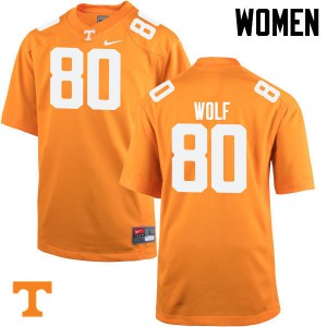 Women's Tennessee Volunteers Eli Wolf #80 Orange NCAA Jerseys 424807-171
