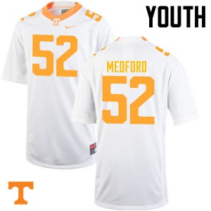 Youth Tennessee Volunteers Elijah Medford #52 White Embroidery Jerseys 794665-765