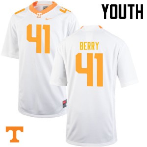 Youth Tennessee Volunteers Elliott Berry #41 White Player Jerseys 586324-338